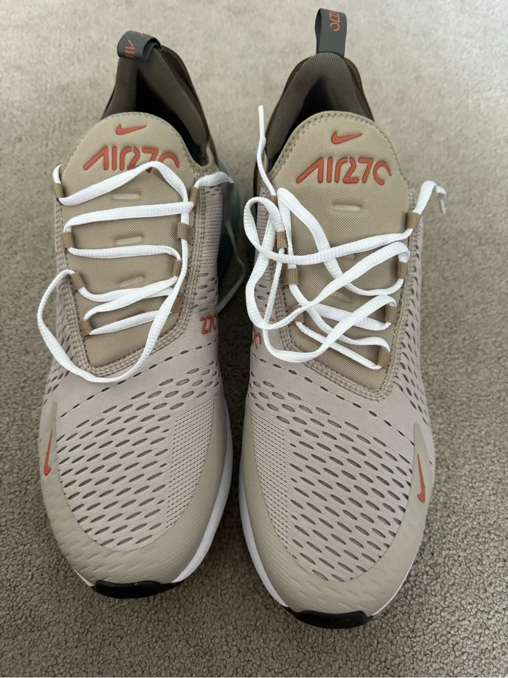 Nike Air Max 270 Cream Men's Running Shoe Size 14